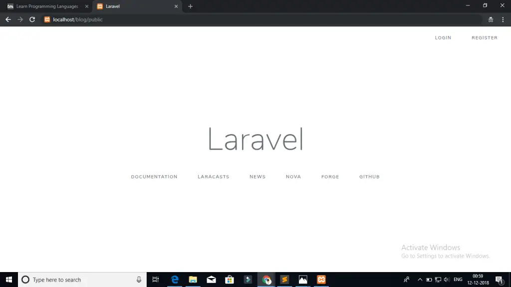 install laravel