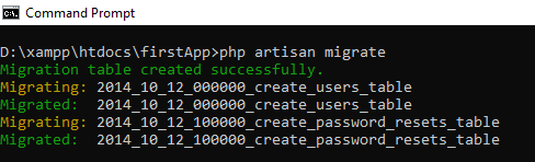 php artisan migrate