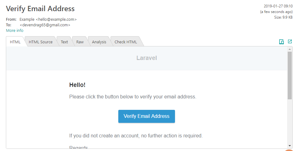 laravel 5.7 email verification example with tutorial
