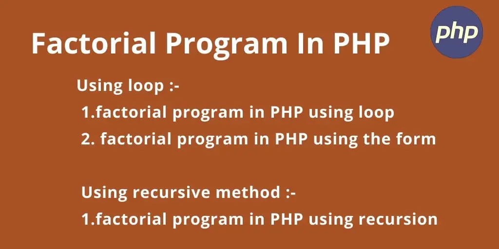 Factorial Program in PHP