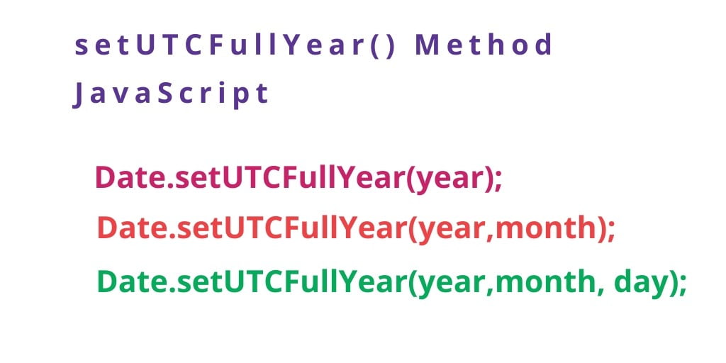 setUTCFullYear() Method JavaScript With Examples