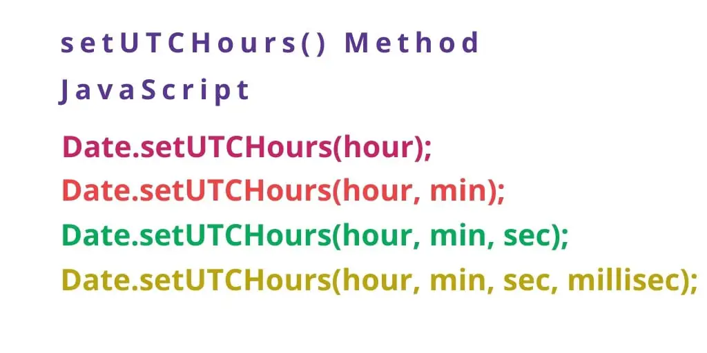 javascript date setUTCHours() Method With Examples
