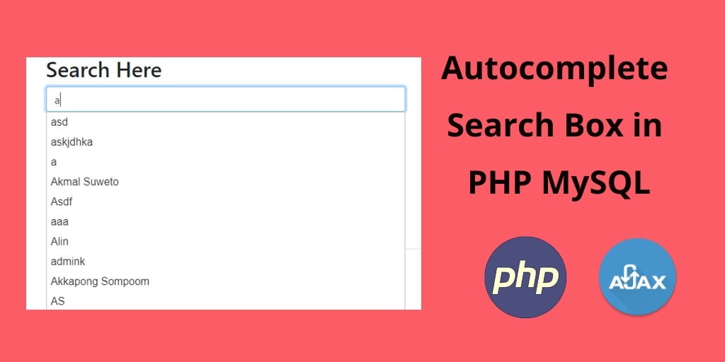 PHP Autocomplete Textbox from Database Example