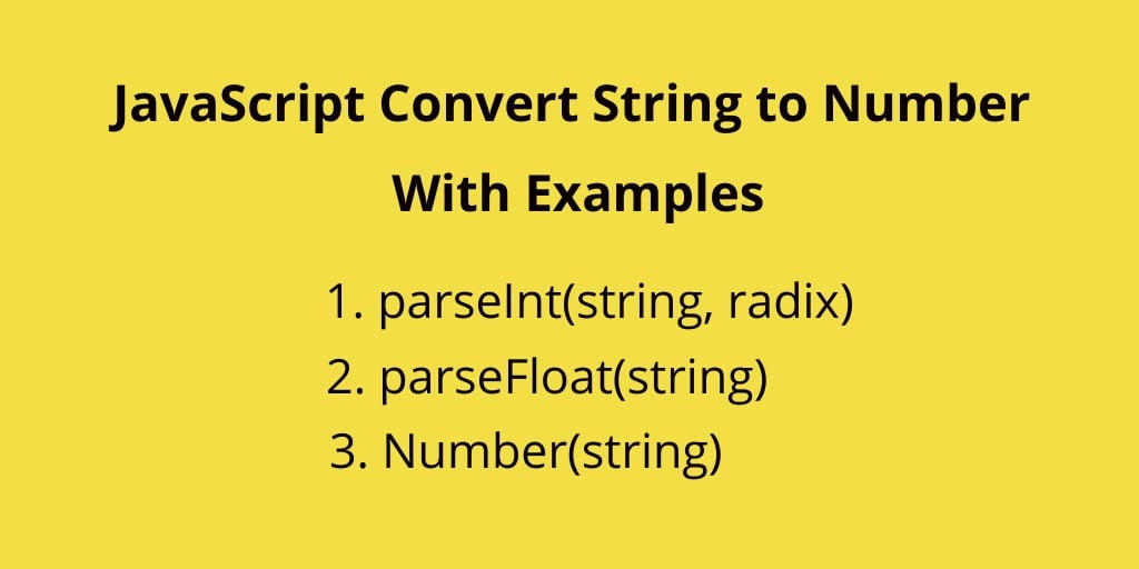 Convert String to Number JavaScript