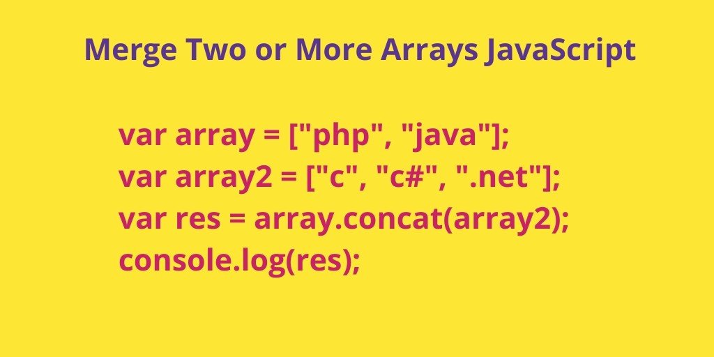 Merge Arrays JavaScript | Concat() Method