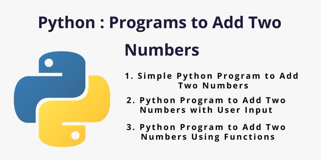 Python Program to Add Two Numbers