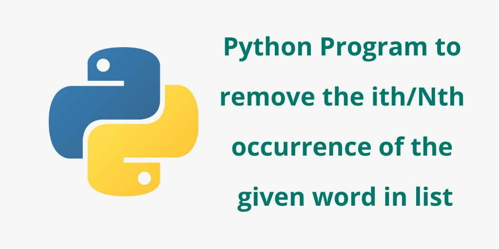 Python Program to Remove Nth Occurrence of Given Word in List