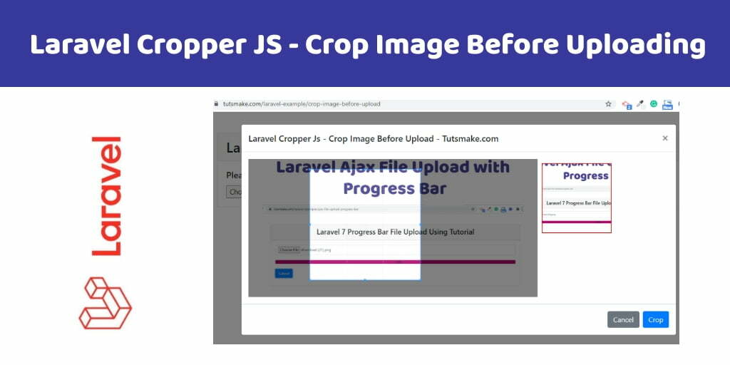 Laravel 7 Crop Image Before Upload in Controller