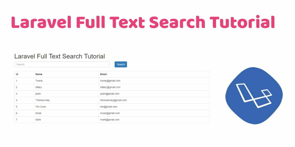Laravel 7 Full Text Search MySQL