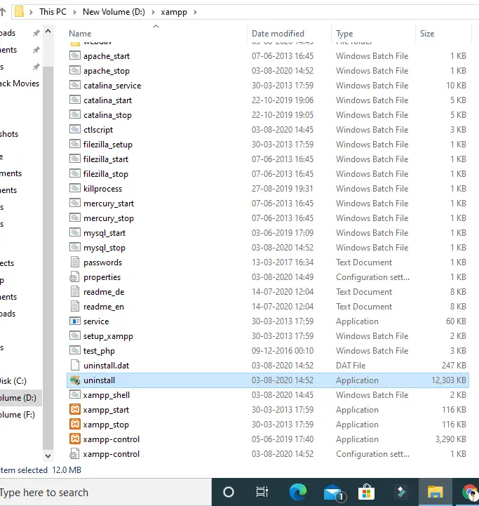 Uninstall Xampp in Windows 7-8-10 From Xampp Folder