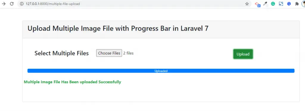 Multiple Image File Upload with Progress Bar in laravel using ajax