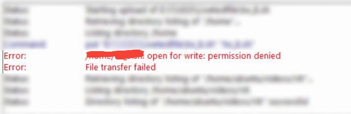 Amazon AWS Filezilla transfer permission denied
