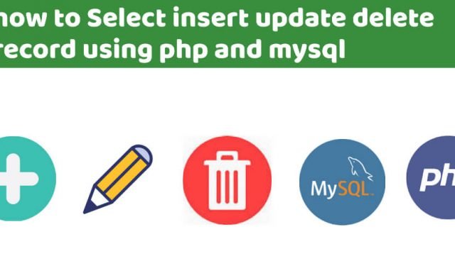 Select Insert Update Delete Record using PHP and MySQL