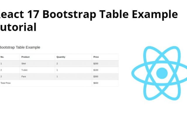 React Bootstrap Table Example Tutorial
