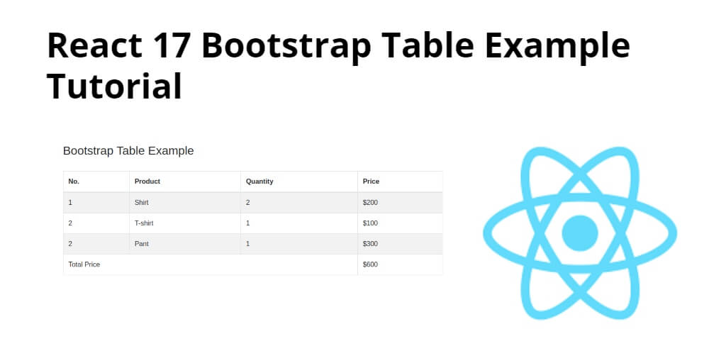 React Bootstrap Table Example Tutorial