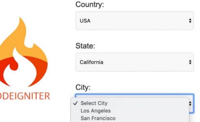 Country State City Dependent Dropdown in Codeigniter 4