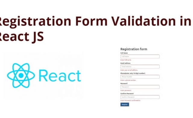 React JS Registration Form Validation Tutorial