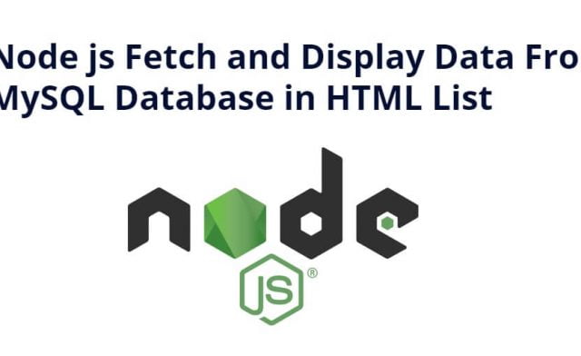 Node js Fetch / Display Data From MySQL Database in HTML Table