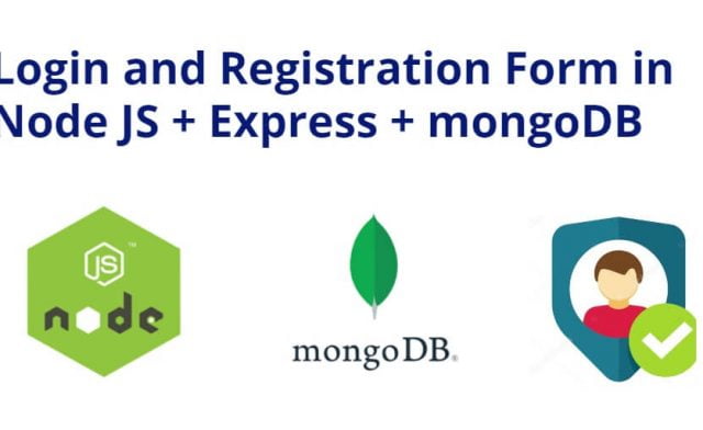 Login and Registration Form in Node JS + Express + mongoDB
