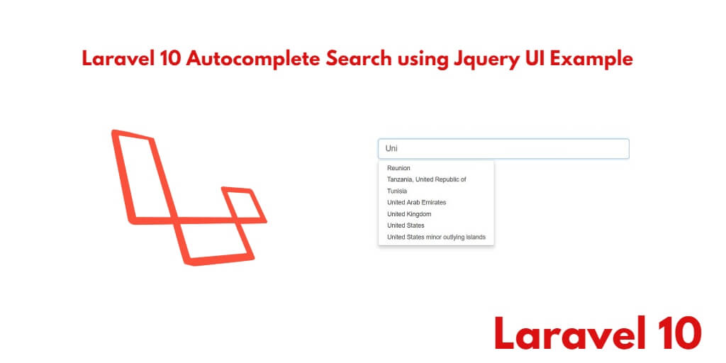 Laravel 10 jQuery UI Ajax Autocomplete Search from Database