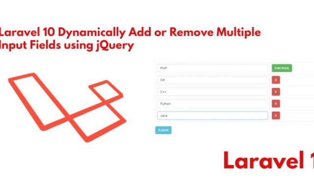 Laravel 10 Add or Remove Multiple Input Fields Dynamically with jQuery
