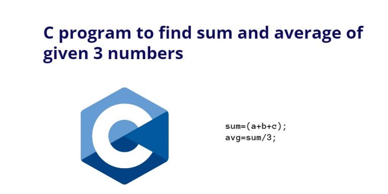 program to print average of 3 numbers in c