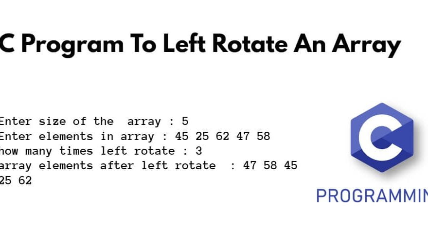 C Program To Left Rotate An Array