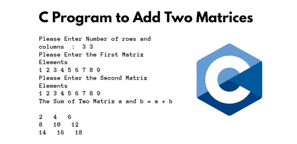 C Program to Add Two Matrices