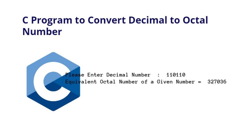 how to convert decimal number to octal in c program