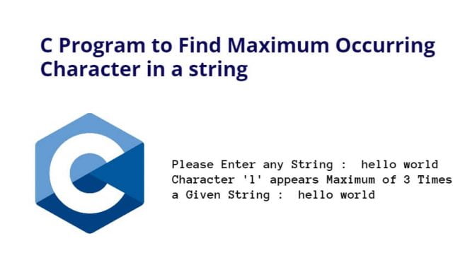 C Program to Find Maximum Occurring Character in a string