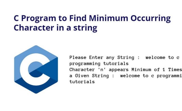 C Program to Find Minimum Occurring Character in a string