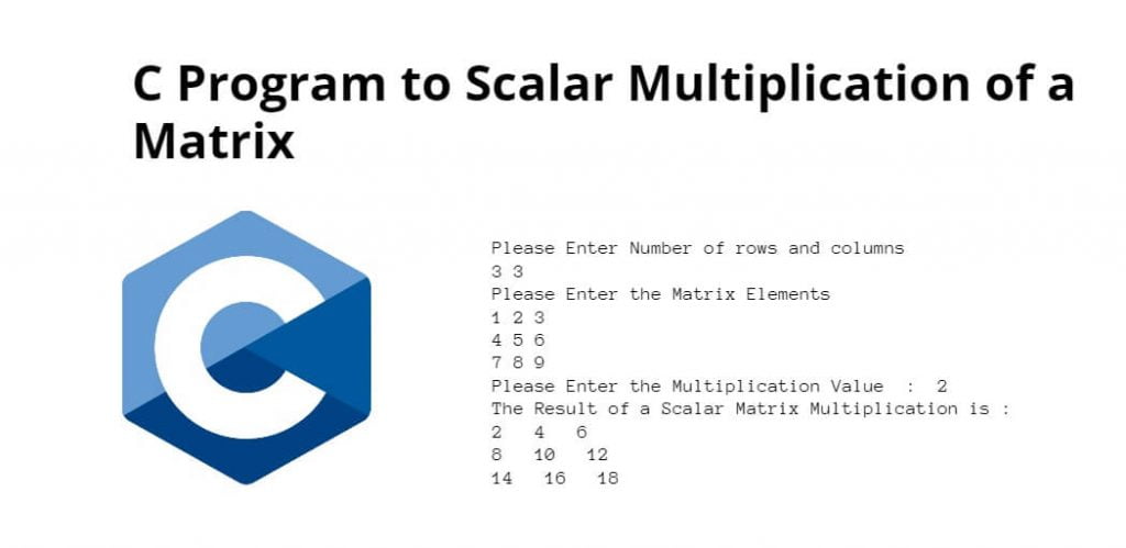 C Program to Scalar Multiplication of a Matrix