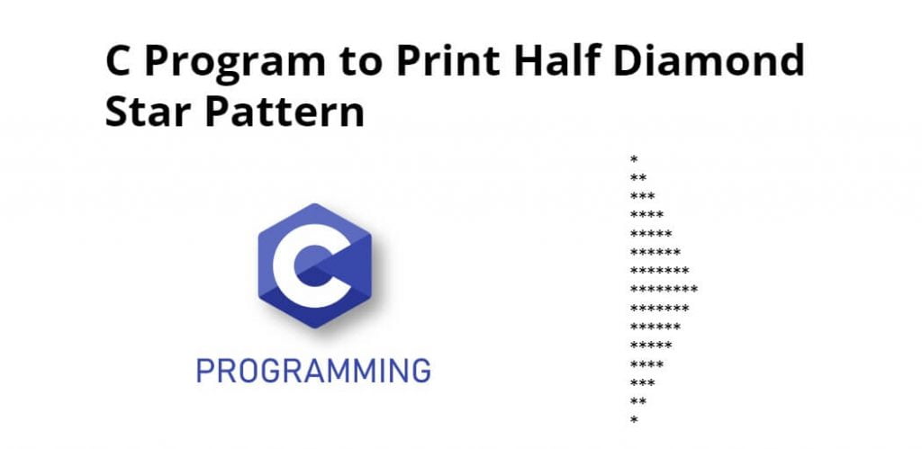 C Program to Print Half Diamond Star Pattern