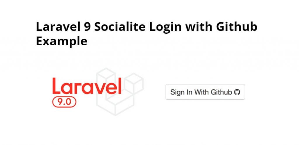 Laravel 9 Socialite Login with Github Example