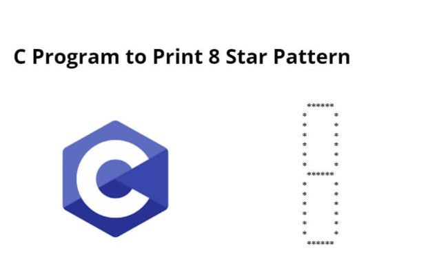 C Program to Print 8 Star Pattern