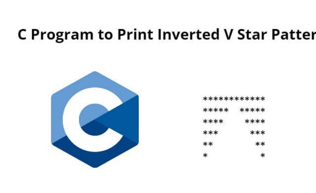 C Program to Print Inverted V Star Pattern