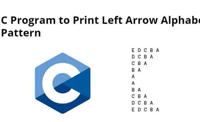 C Program to Print Left Arrow Alphabets Pattern
