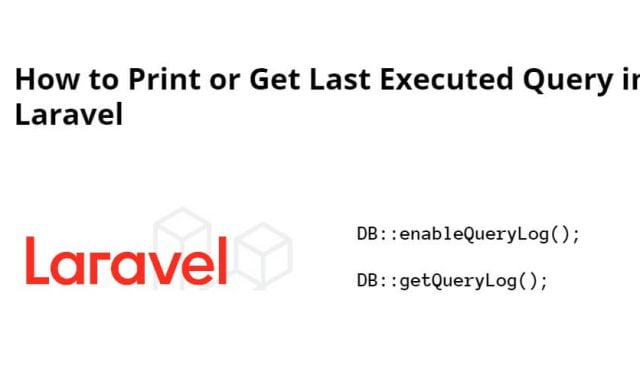 How to Get or Print Last Executed Query in Laravel