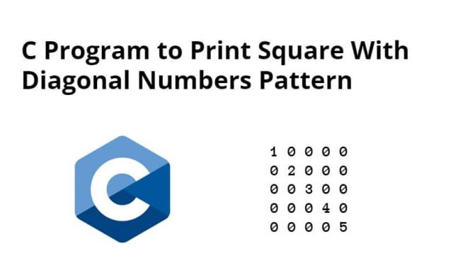 C Program to Print Square With Diagonal Numbers Pattern
