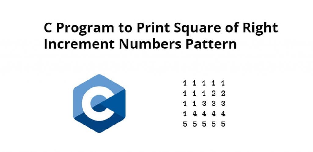 C Program to Print Square of Right Increment Numbers Pattern