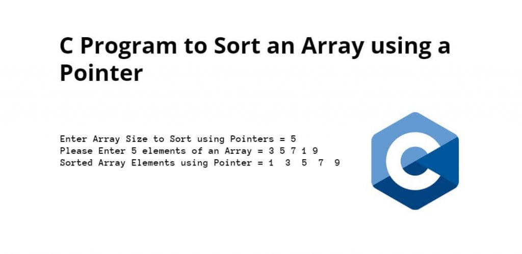 C Program to Sort an Array using a Pointer