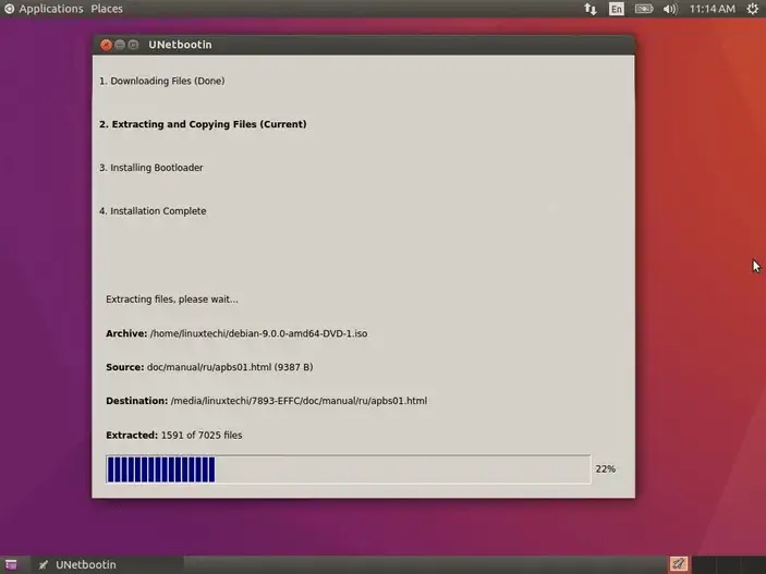 UNetboot-Progress-Bootable-Disk-Ubunti-LinuxMint