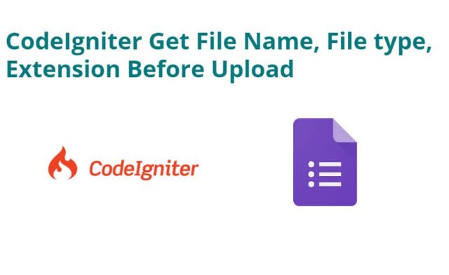 CodeIgniter Get File Name, type, Size, Extension Before Upload