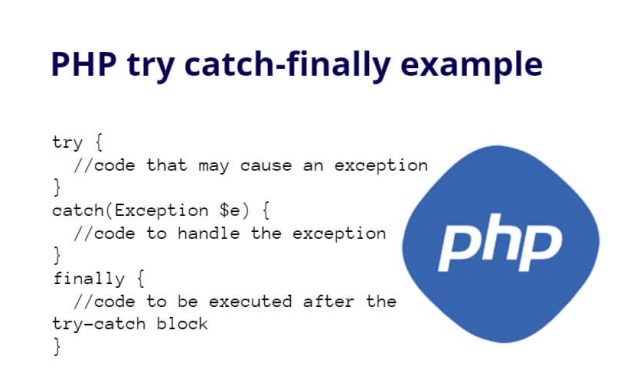 PHP try catch-finally example