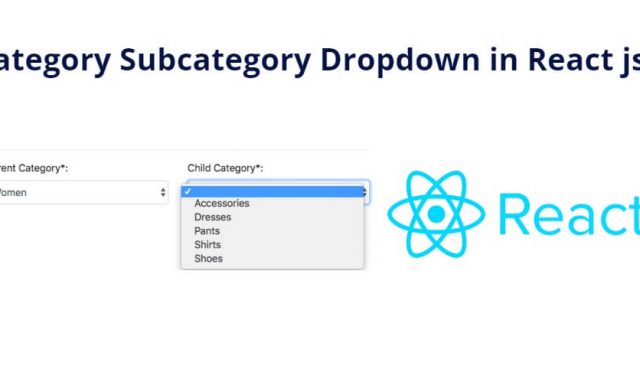 Category Subcategory Dropdown in React js