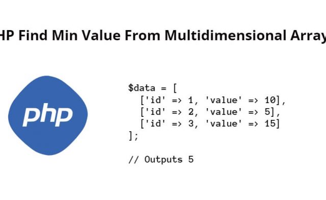 PHP Find Min Value From Multidimensional Array