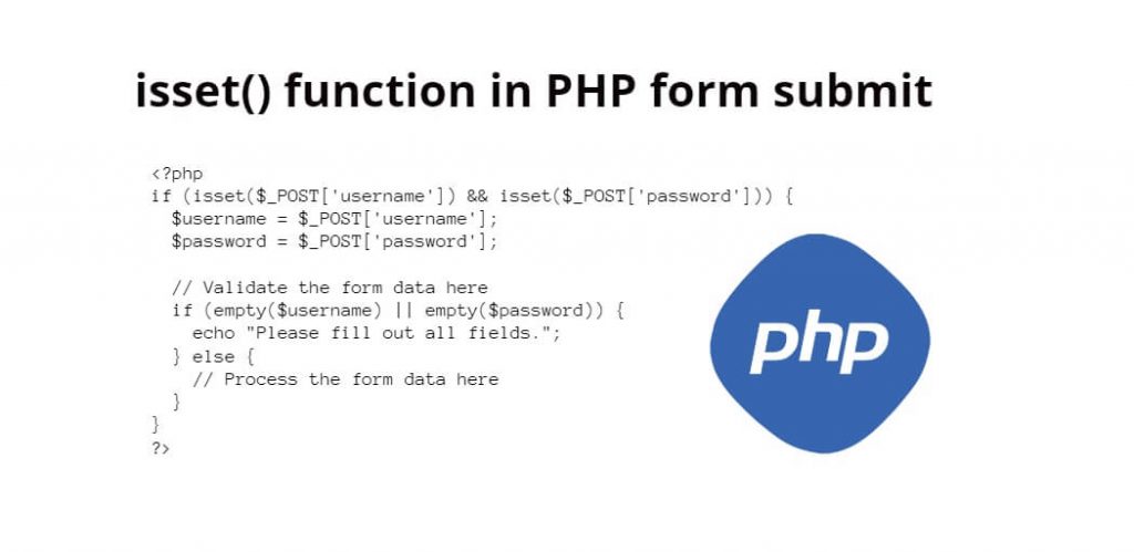 How To Use Isset In PHP Form
