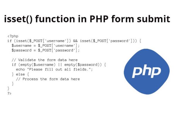 How To Use Isset In PHP Form