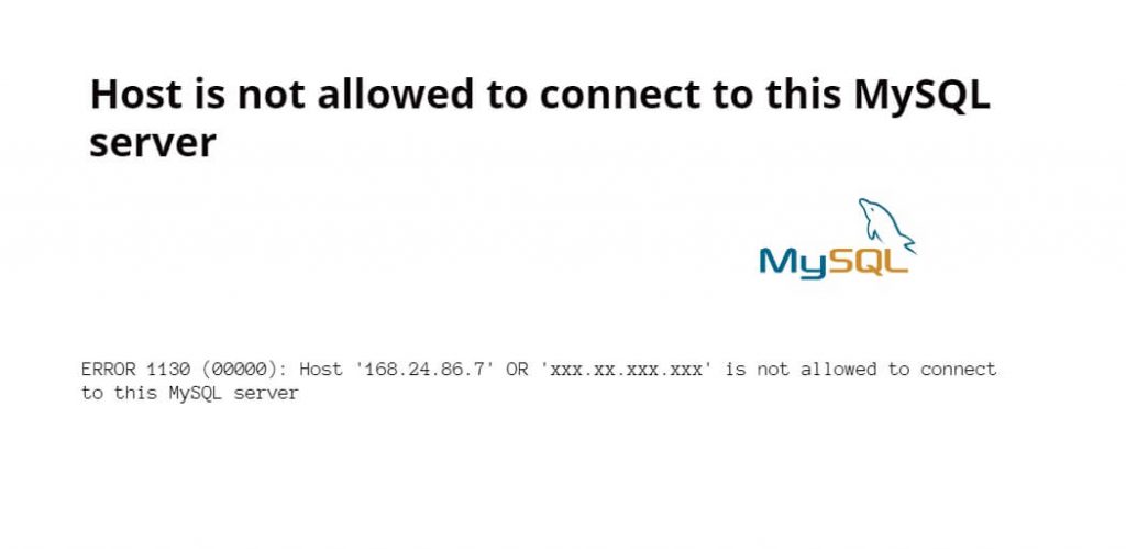 Host is not allowed to connect to this MySQL server