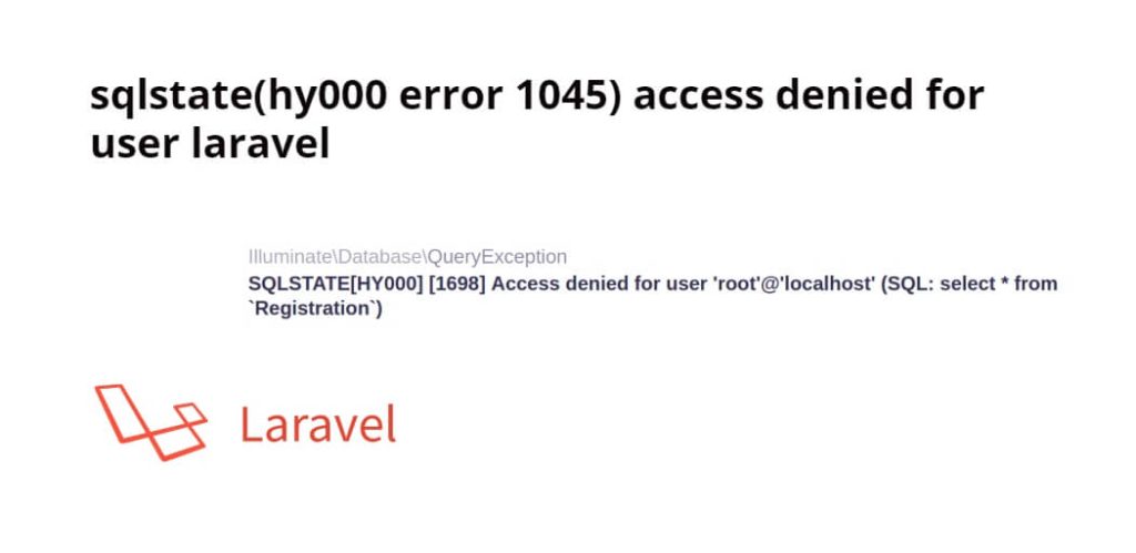 sqlstate(hy000 error 1045) access denied for user laravel